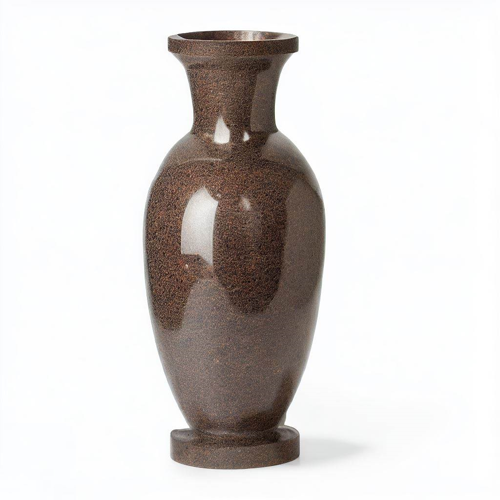 Гранитная ваза для памятника из коричневого куртинского гранита