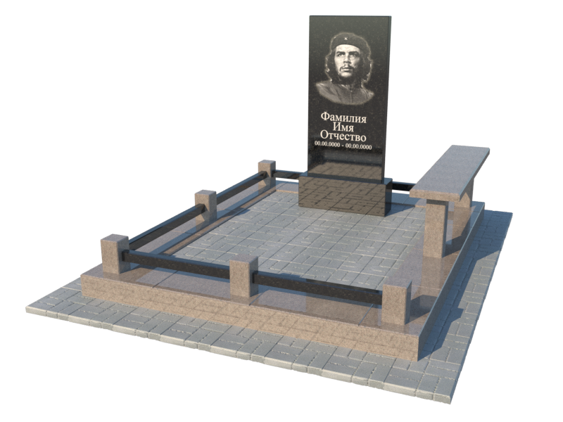 3D модель: гранитный памятник с портретом