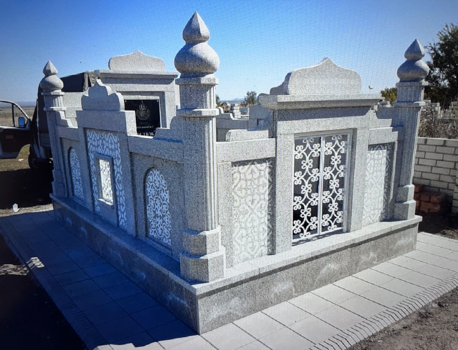 Элитная гранитная ограда для мусульманской могилы