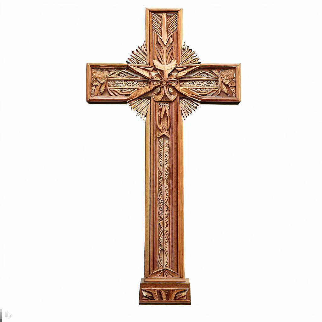 Деревянный резной крест на могилу из дуба Алматы