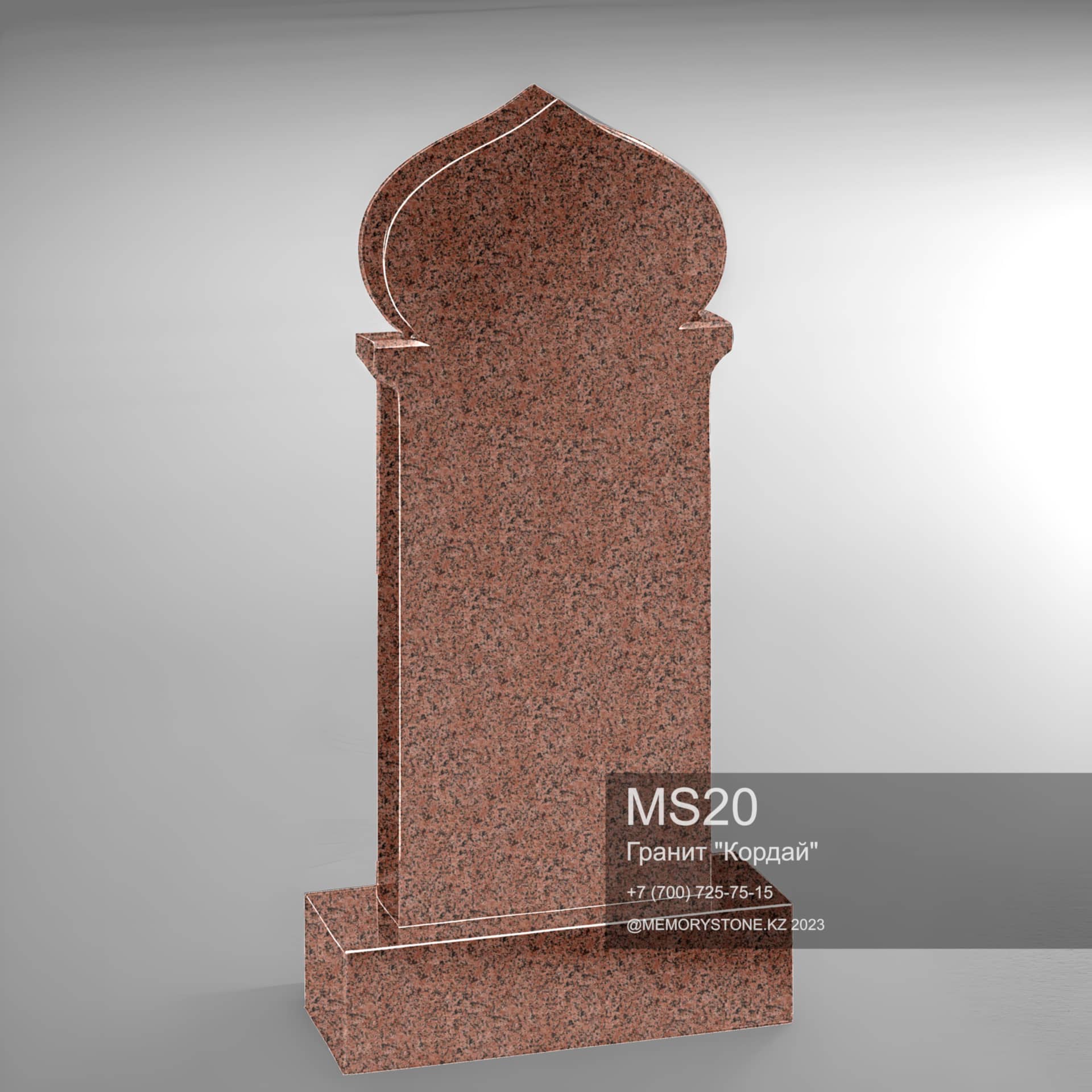 Памятник из красного гранита на мусульманскую могилу