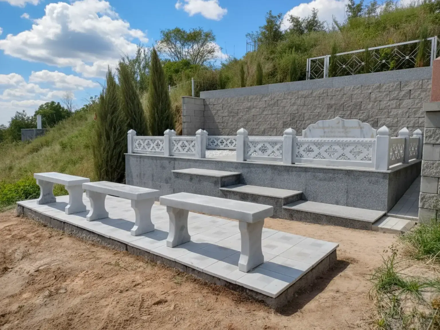 Мусульманский памятник из белого камня