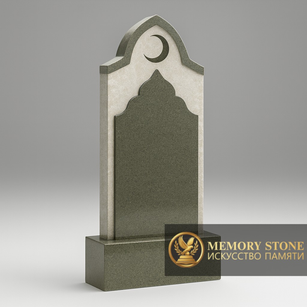 Памятник на могилу мусльманина из зеленого гранита