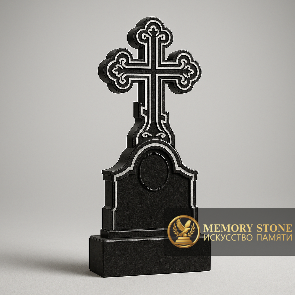 Православный гранитный крест на могилу в Алматы — традиционное и уместное решение.