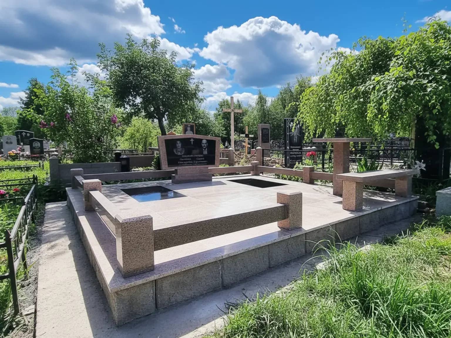 Гранитные памятники на могилу в Алматы — идеальное сочетание стиля и долговечности.