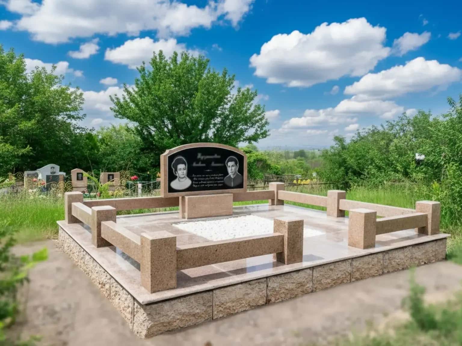 Ограды на могилу из гранита в Атырау: надежность и эстетика.