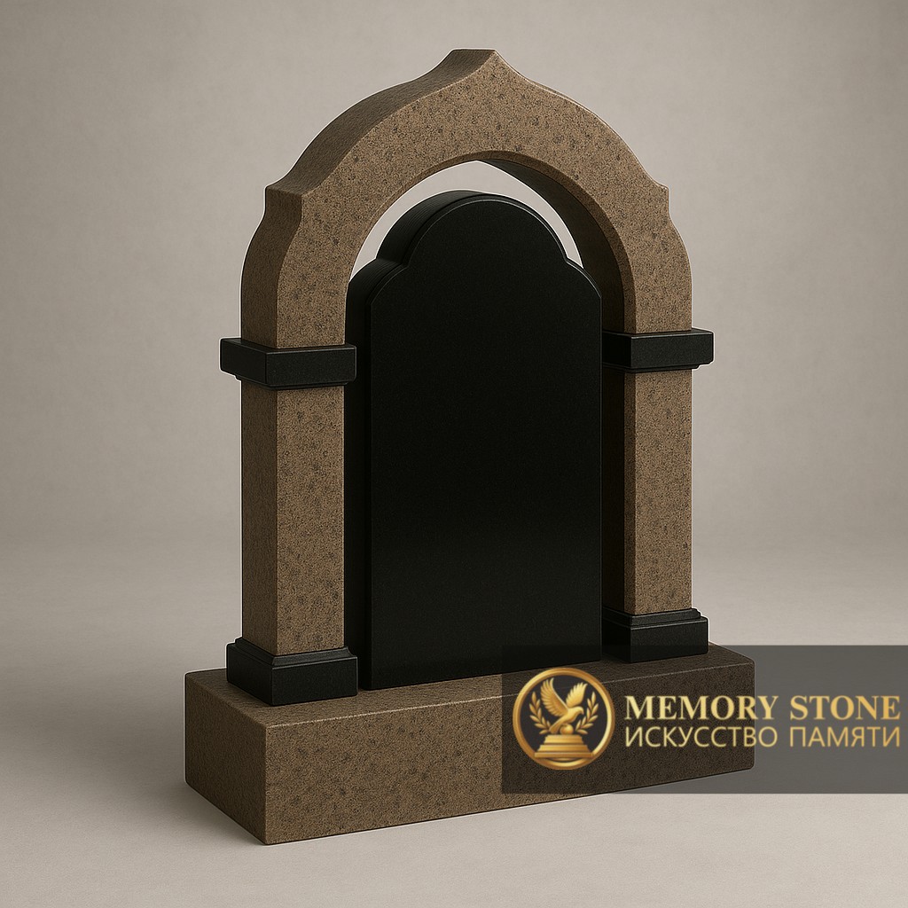 Памятник на могилу в виде арки — Природная фактура и прочность структуры