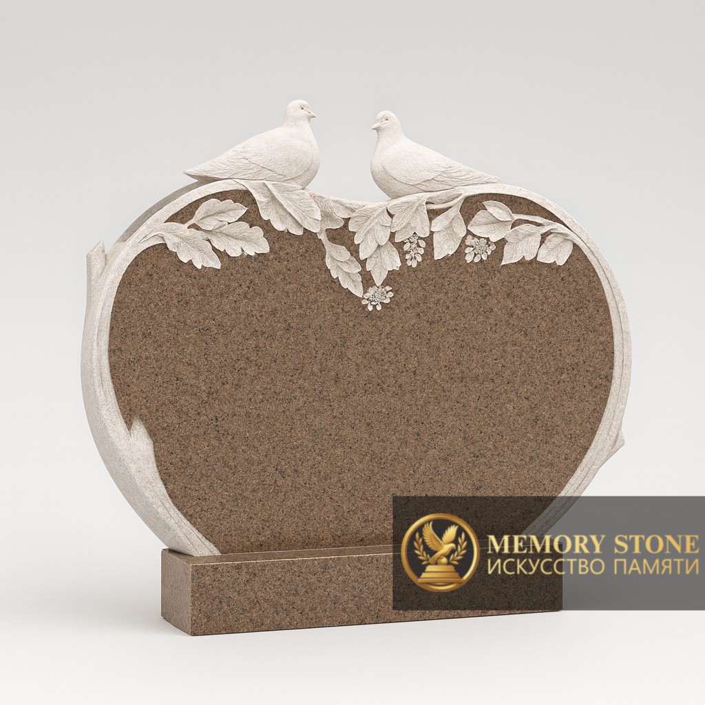 Памятник в виде сердца с голубями в Алматы — Эстетика простоты и прочность веков