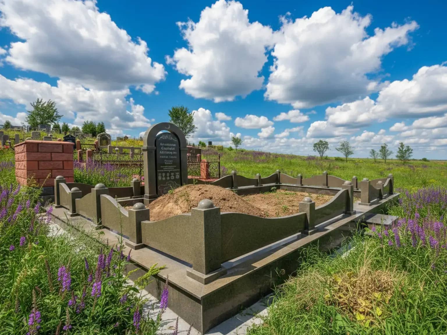 Мусульманские памятники с традиционными символами.