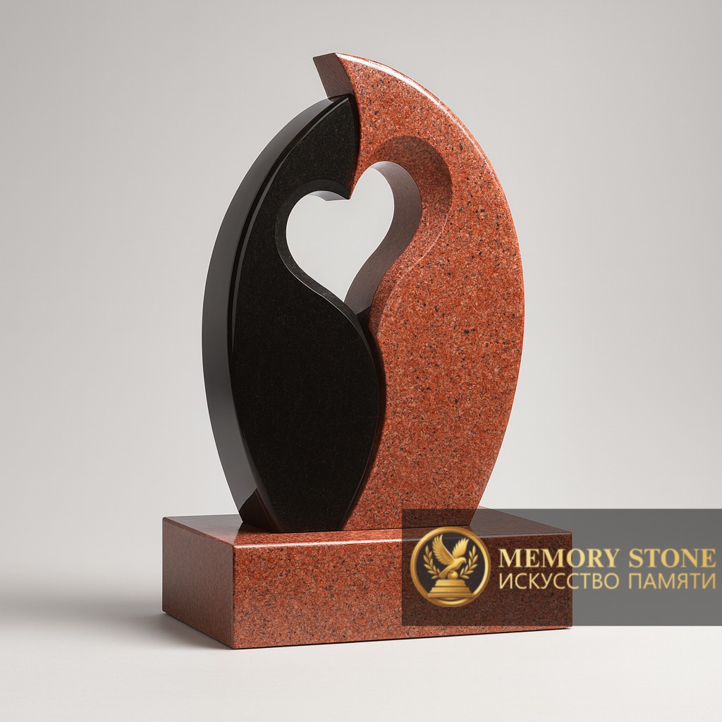 Составной памятник из двух видов гранита — Тонкая работа и точность исполнения