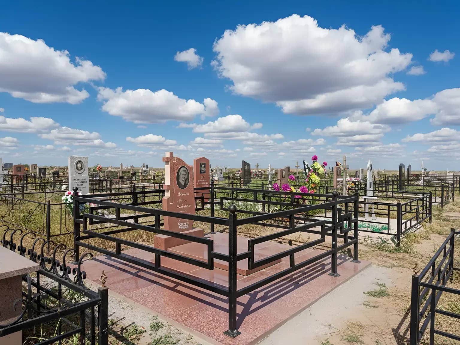 Укладка плитки на кладбище в Астане: аккуратные и долговечные решения.