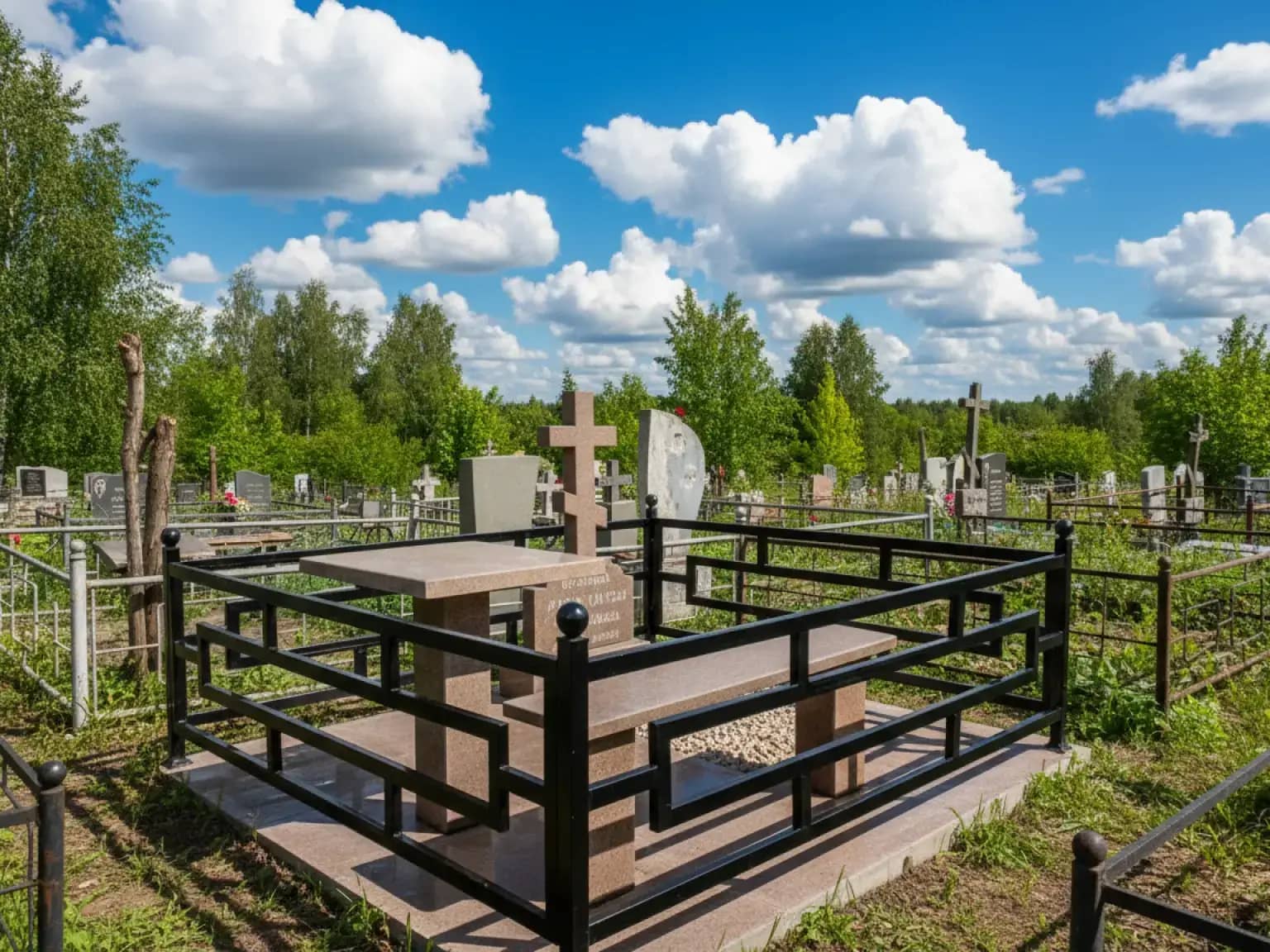 Гранитные памятники в Алтае: долгие годы памяти и уважения.