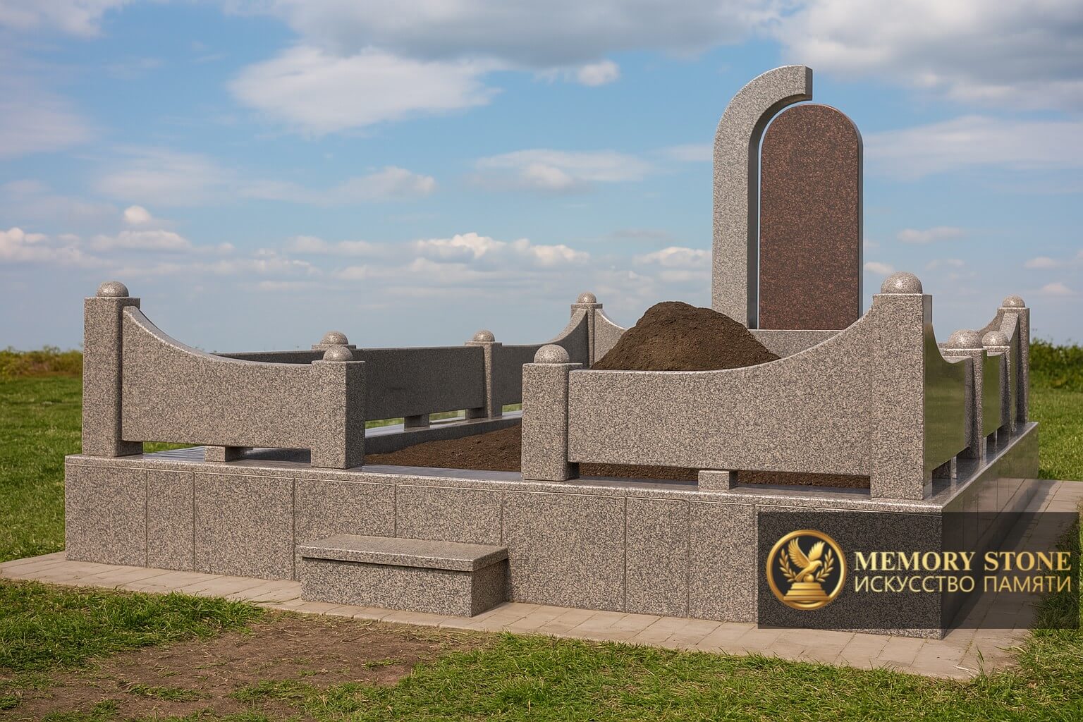 Ограда мусульманскую могилу из гранита в Алматы