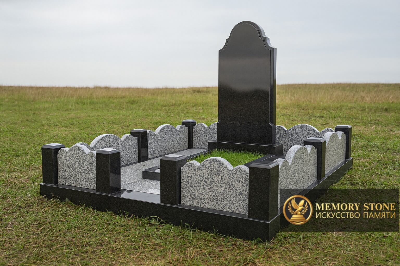 Мемориальный комплекс из белого мрамора на заказ в Алматы