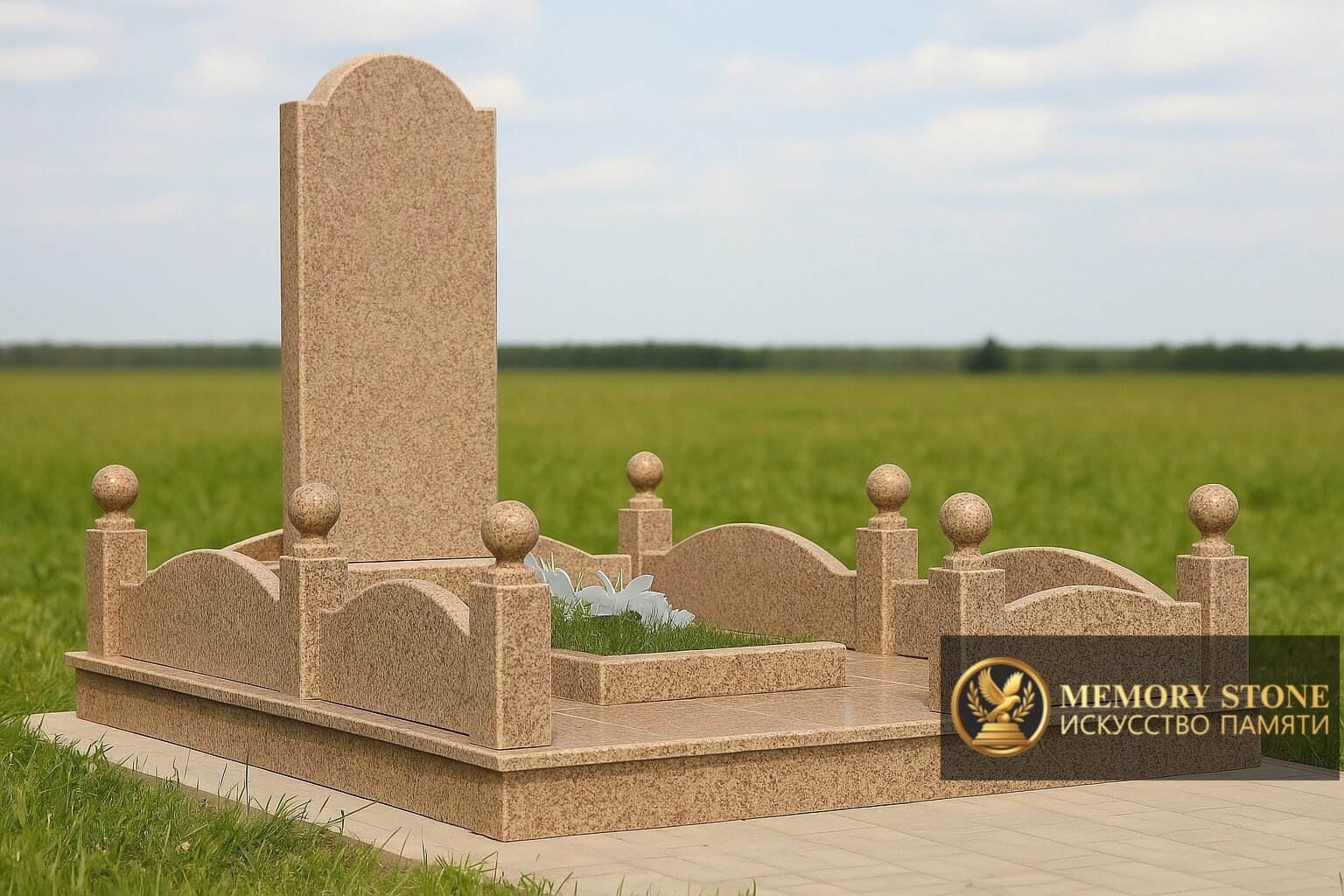 Благойустройство захоронений: небольшой мемориал из гранита