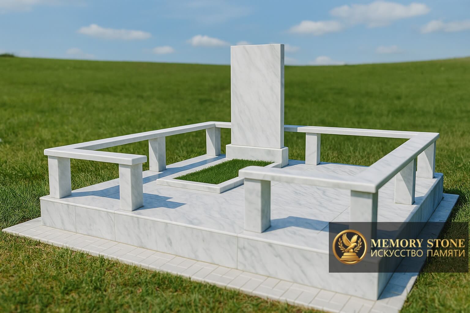 Небольшой мемориальный комплекс на одну могилу на заказ в Алматы