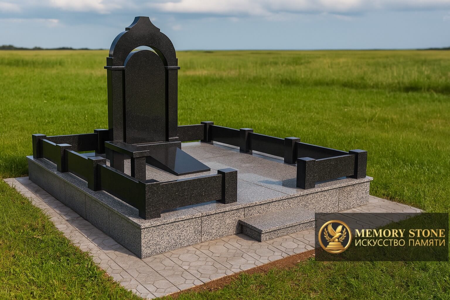 Ограда из гранита на могилу заказ в Алматы
