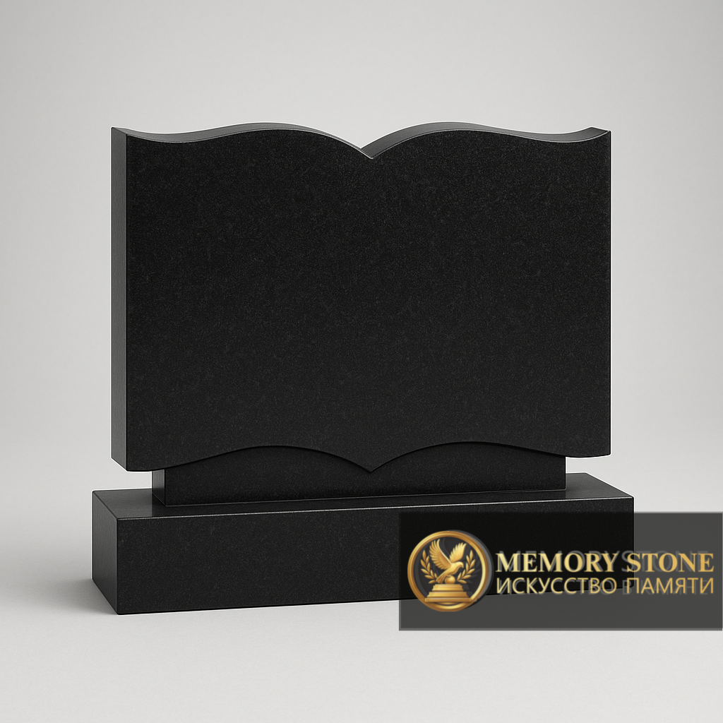 Семейный памятник гранит в форме книги — Выразительный рельеф и аккуратность граней