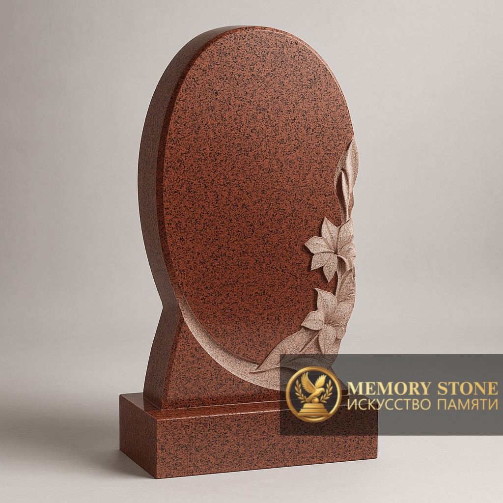 Памятник на кладбище из гранита "Кордай" в Алматы — Выверенная геометрия и безупречная полировка