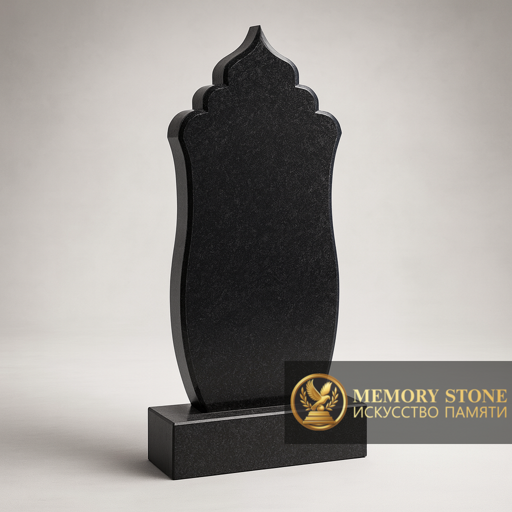 Памятник на кладбище из черного гранита в Алматы — Красота, что сохраняет смысл на десятилетия