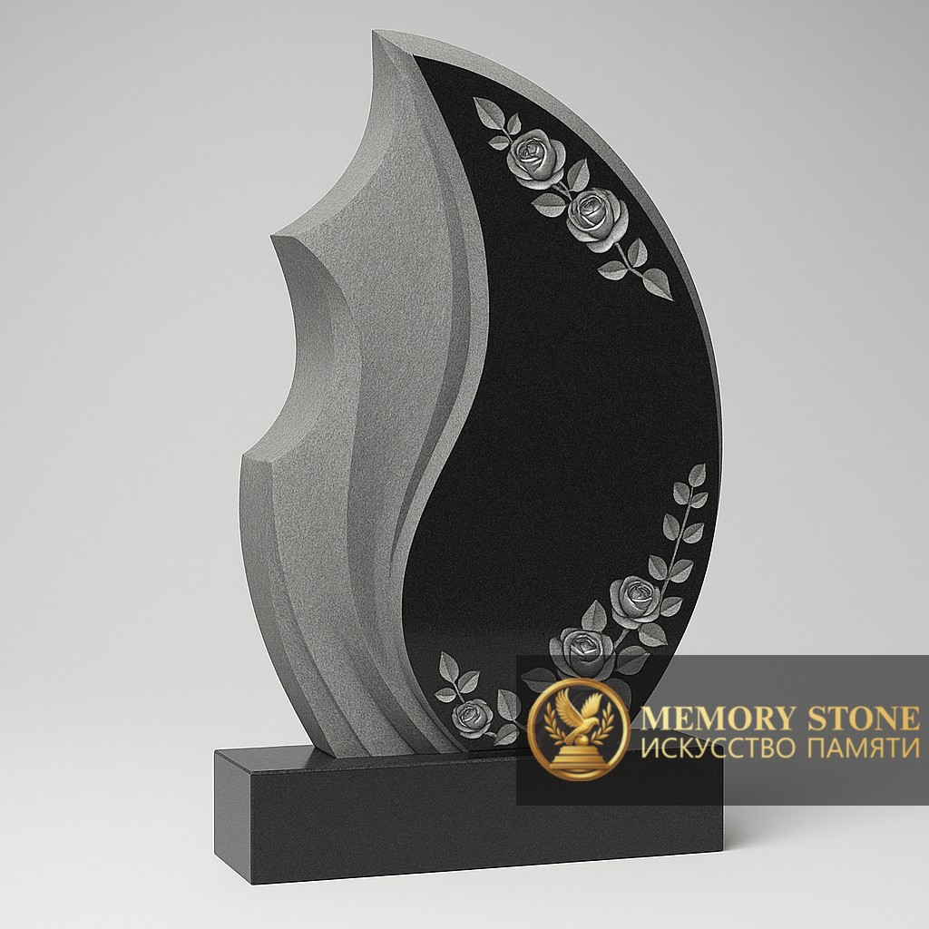 Резной элитный памятник из гранита в Алматы — Современная эстетика в классическом исполнении