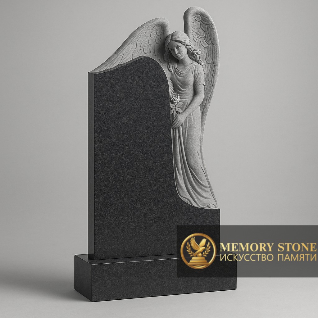 Изящный памятник с ангелом — символ светлой памяти и вечной любви в Алматы