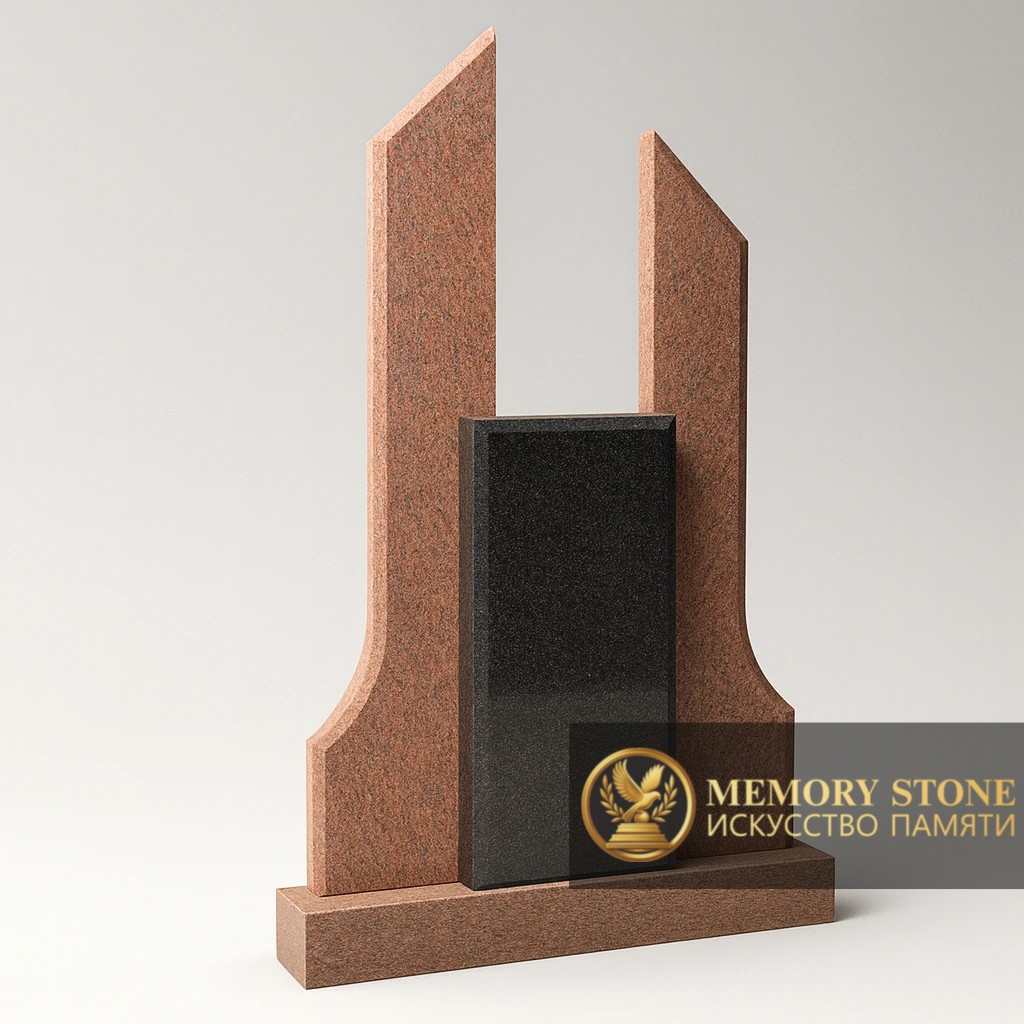 Элитный составной памятник с контрастом оттенков и утончённой геометрией