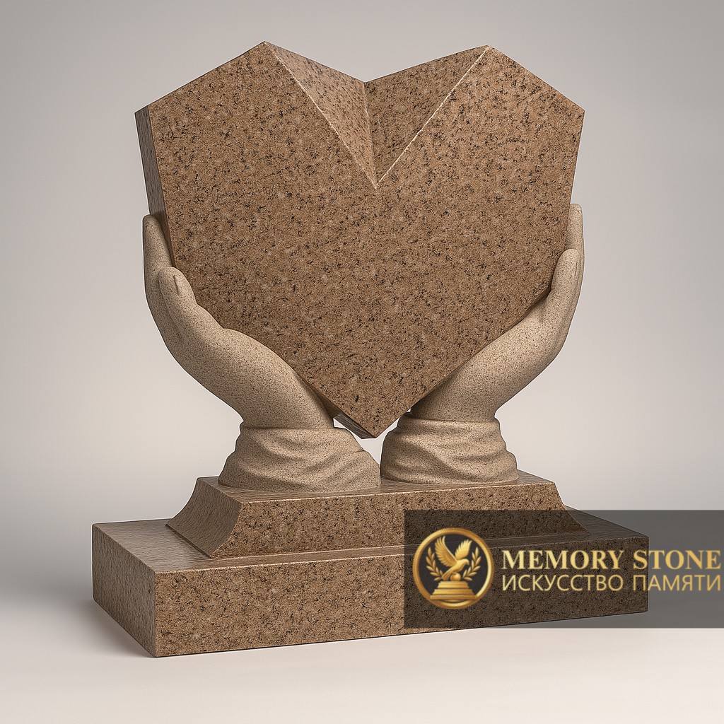 Фигурное надгробие в виде сердца — изысканная форма и тёплая символика