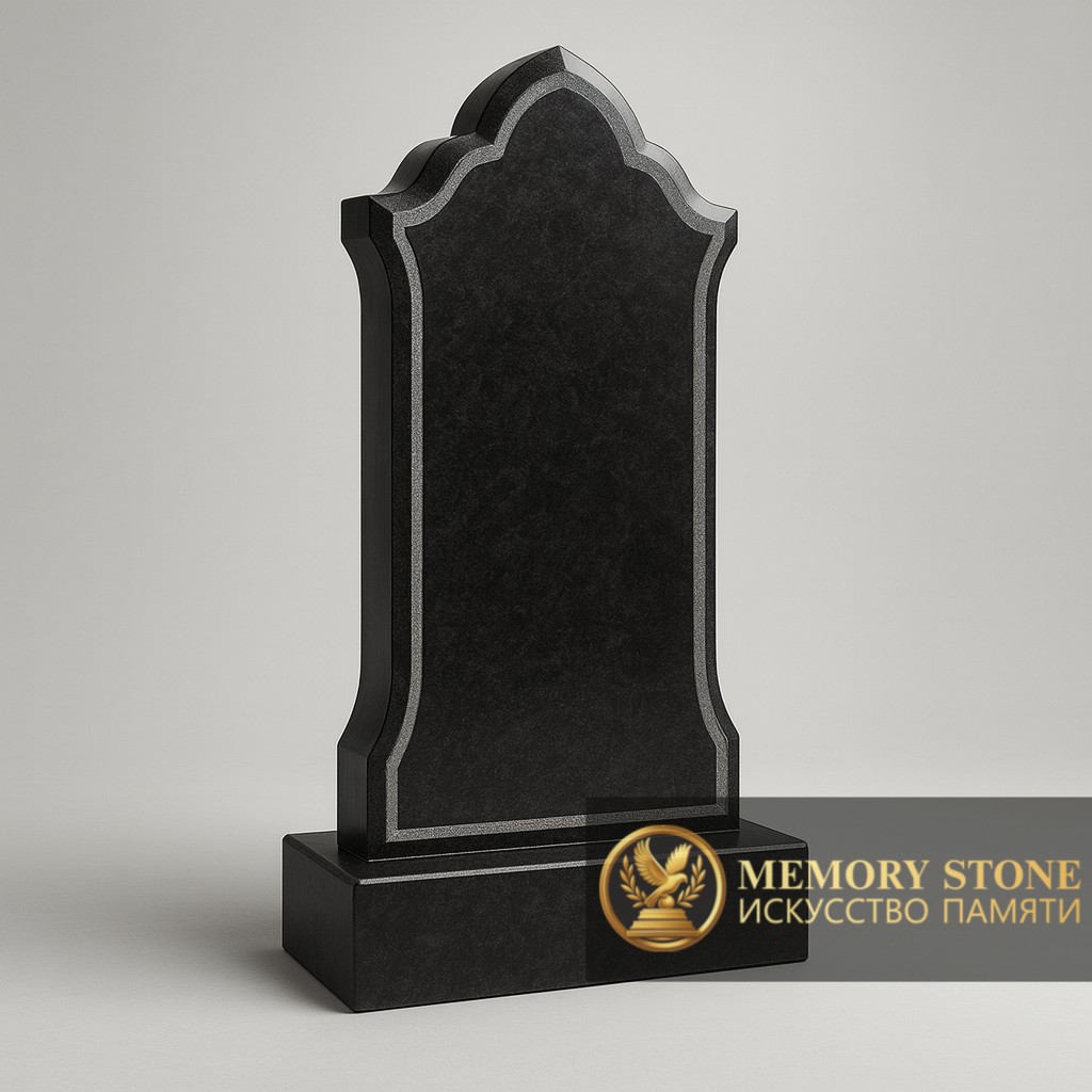 Фигурный монумент строгих форм с благородной полировкой в Алматы