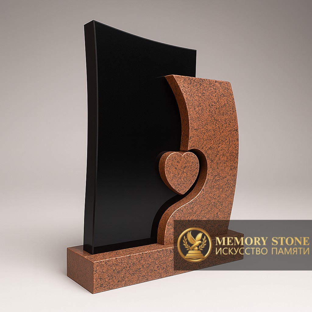 Элитный памятник с сердцем — сочетание прочности, любви и эстетики