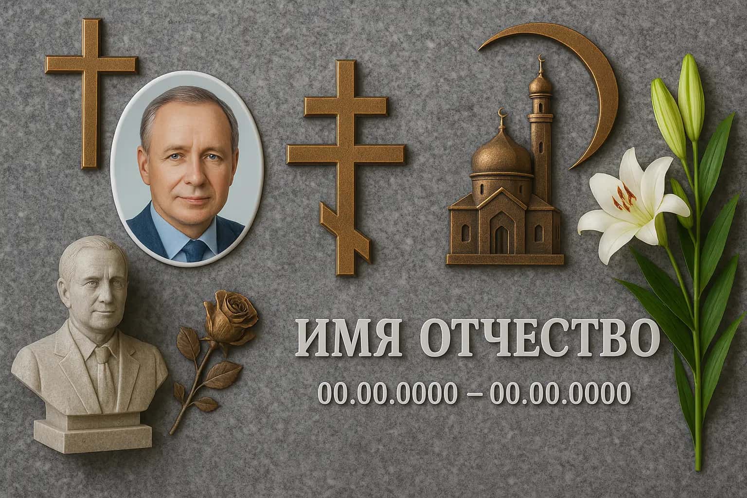 ОФормление и дизайн надгробных памятников в Казахстане