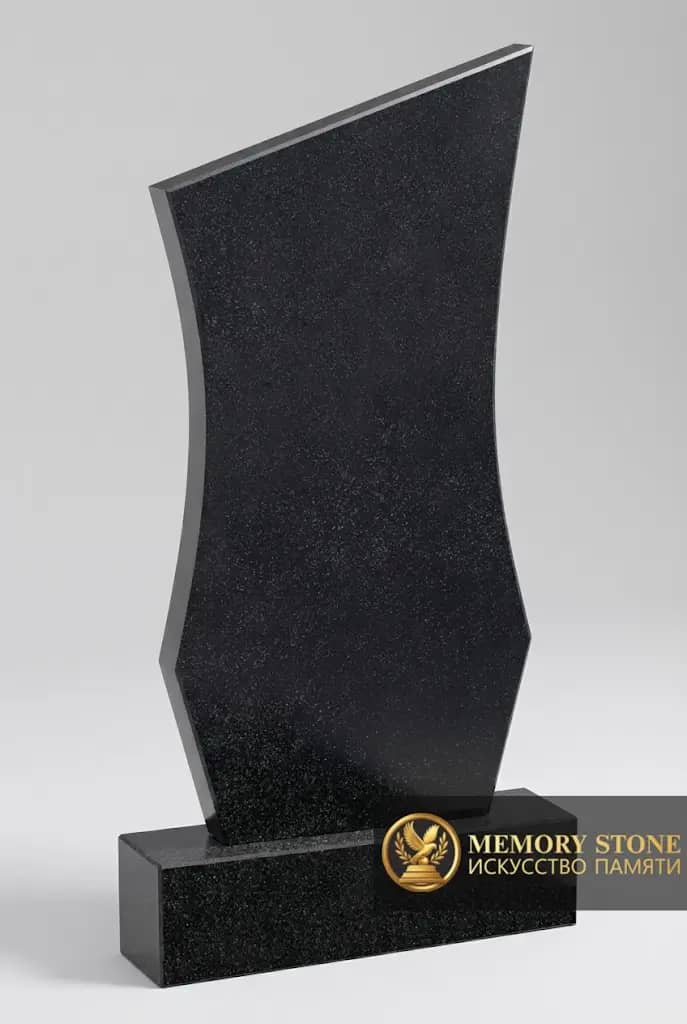 Асимметричный фигурный памятник из черного габбро BG23