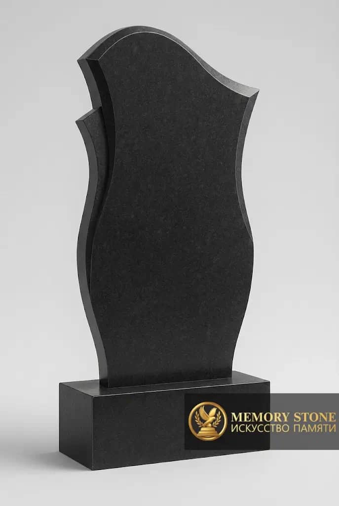 Элегантный волнообразный памятник из габбро BG35