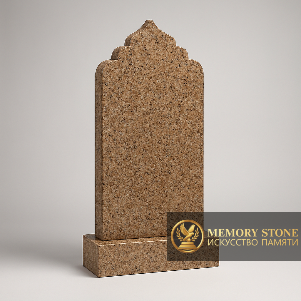 Памятник на могилу исламский форма минарета коричневый камень