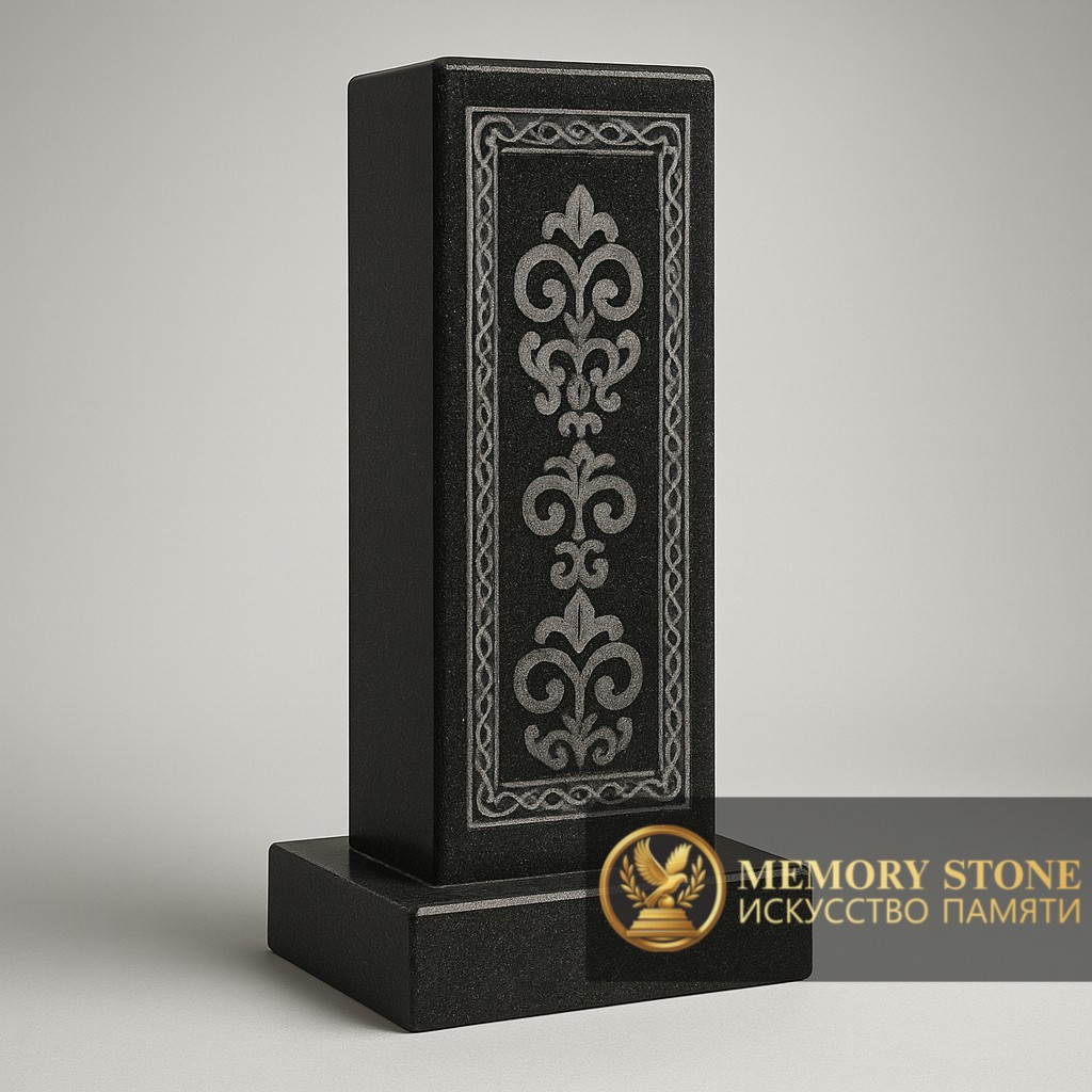 Вертикальная плита с мусульманскими узорами черная полированная