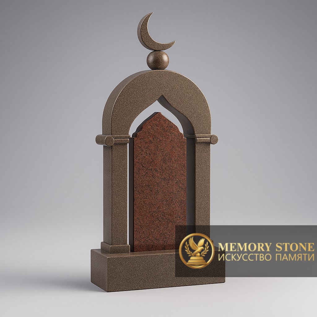 коричневый мемориальный комплекс с куполом для захоронения