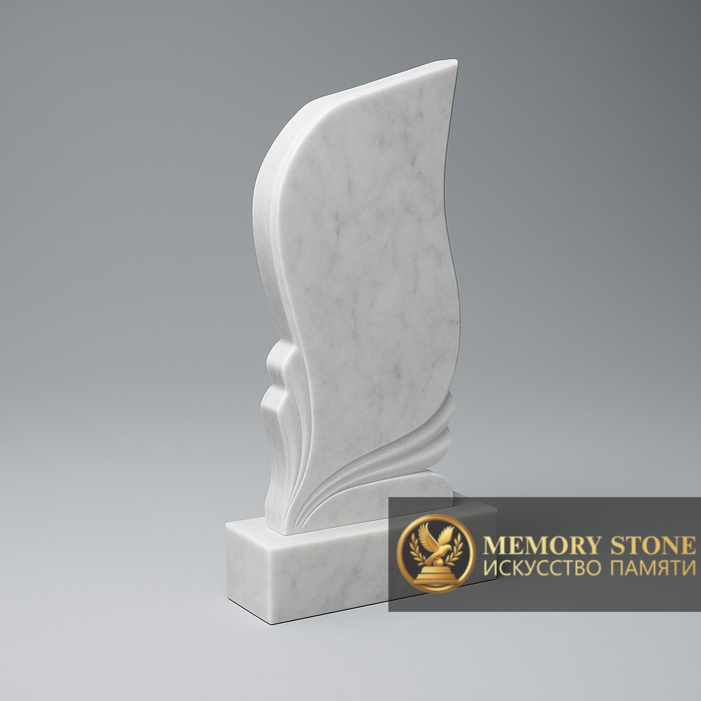 белоснежная вертикальная плита с волной и полировкой