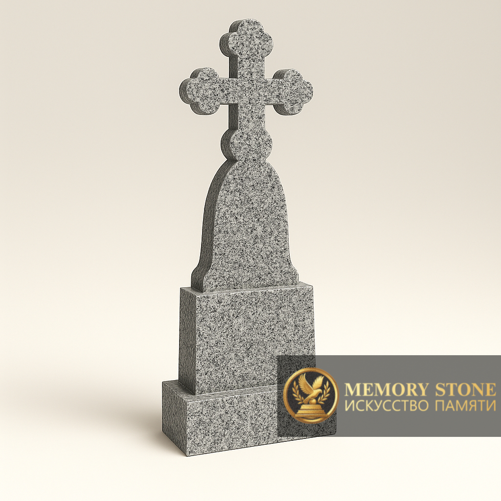 ритуальное распятие из светлого натурального камня с фактурой скала снизу