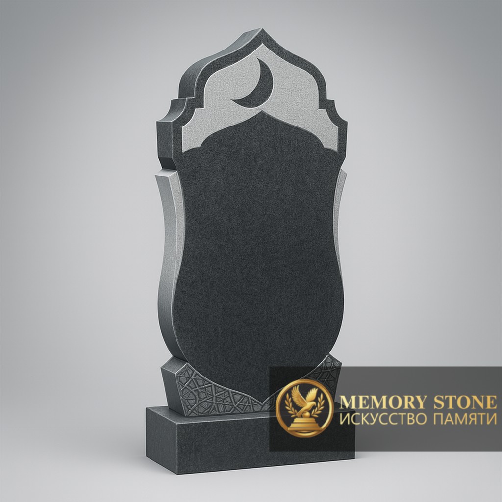 строгая плита для ислама с фигурной верхушкой и гравировкой мечети