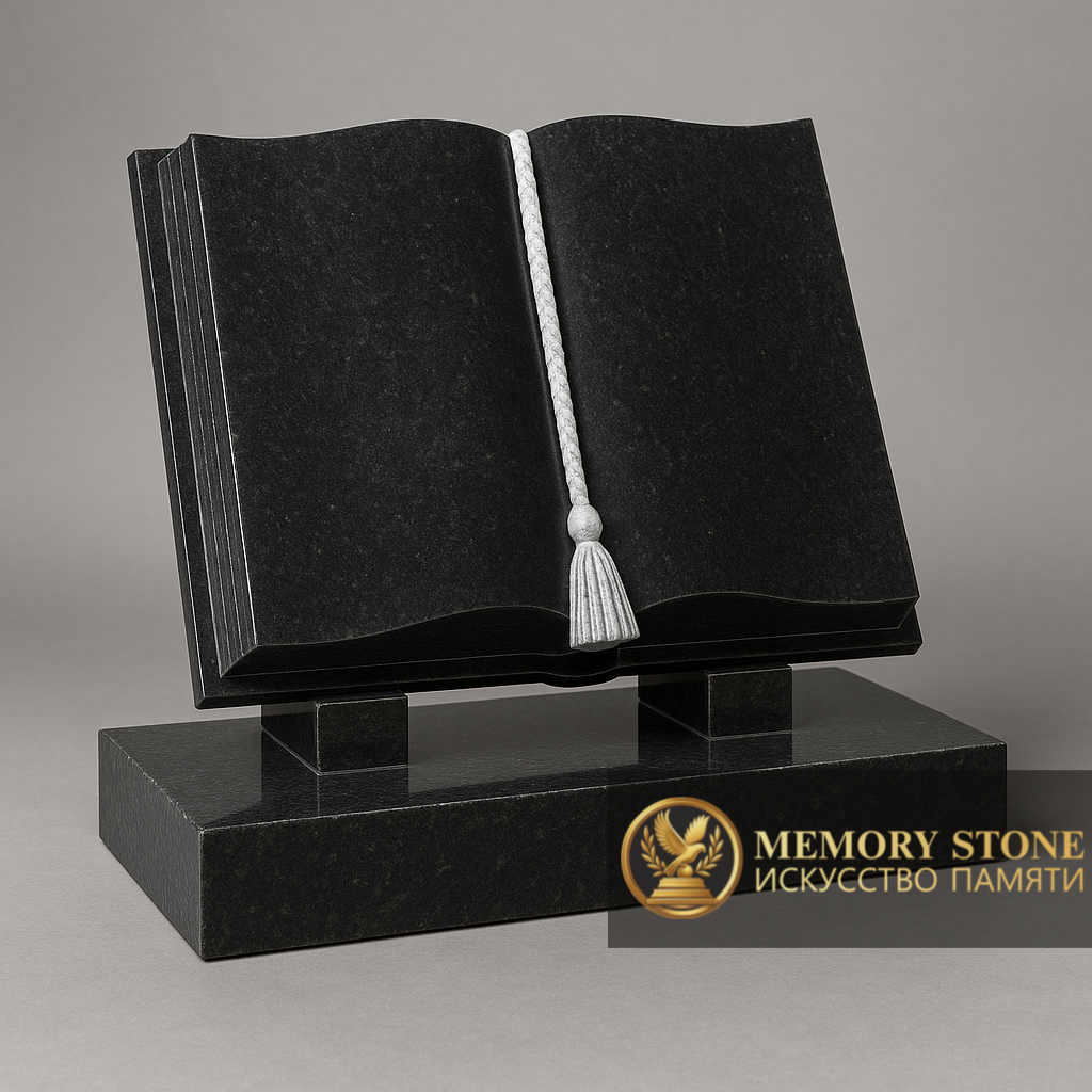 памятник в форме книги с кисточкой-закладкой из цельного камня шаньси