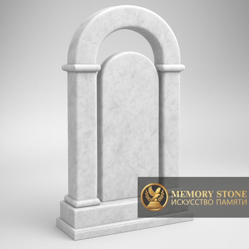 классический памятник арка из натурального белого камня для кладбища