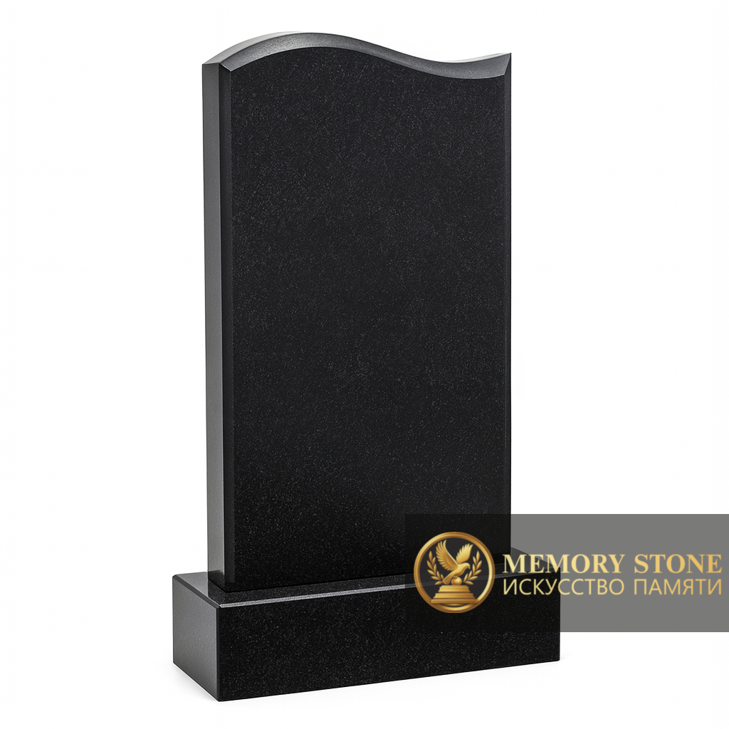 классическая прямоугольная плита из габбро с плавным верхом без рисунка