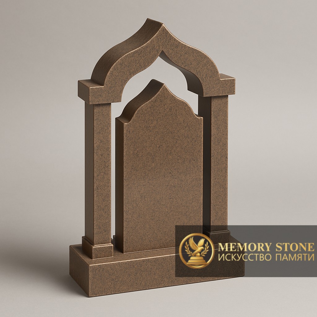 строгий памятник портал с арочным сводом и колоннами для семейного захоронения