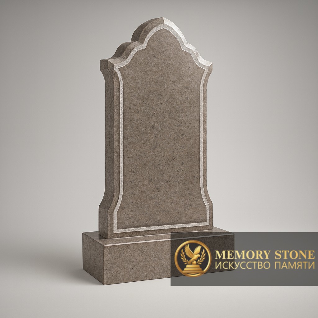 ритуальная плита с фигурным куполом в восточном стиле и рамкой