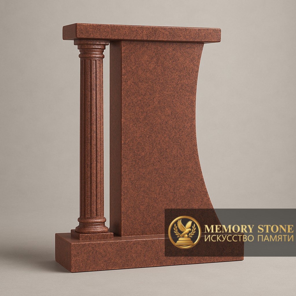 массивный памятник портал с колоннами и изогнутой крышей из красного камня