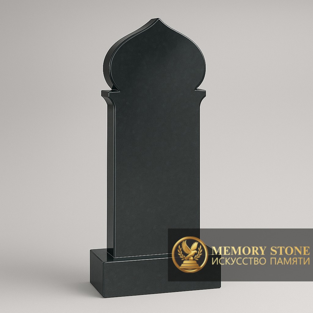 строгая вертикальная плита с фигурным завершением для исламского захоронения