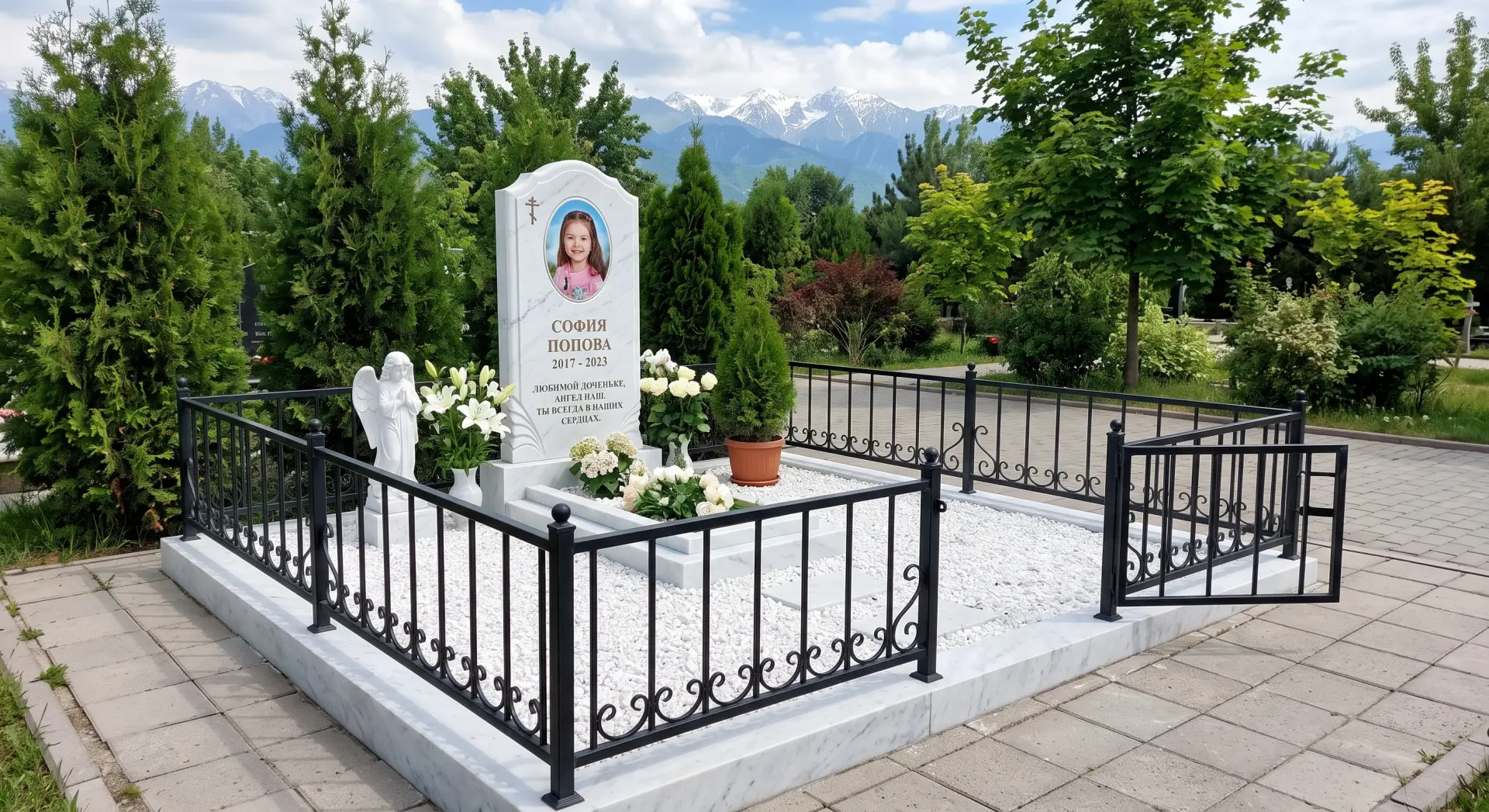 Детские памятники на могилу — светлые мемориальные комплексы в Алматы